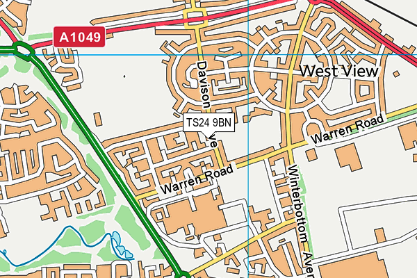 TS24 9BN map - OS VectorMap District (Ordnance Survey)