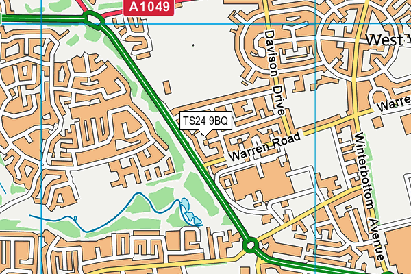 TS24 9BQ map - OS VectorMap District (Ordnance Survey)