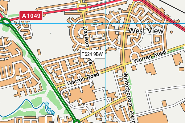 TS24 9BW map - OS VectorMap District (Ordnance Survey)
