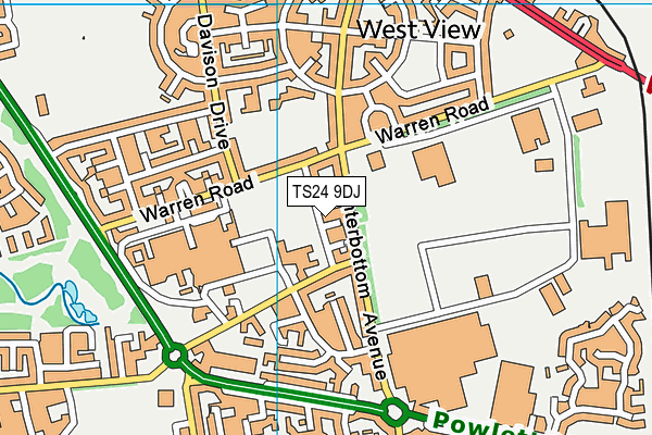 TS24 9DJ map - OS VectorMap District (Ordnance Survey)