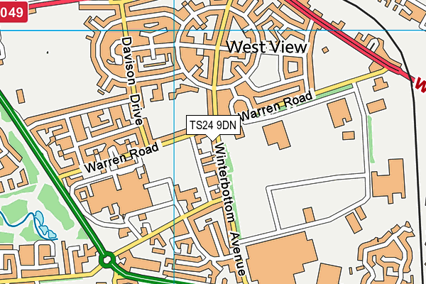 TS24 9DN map - OS VectorMap District (Ordnance Survey)