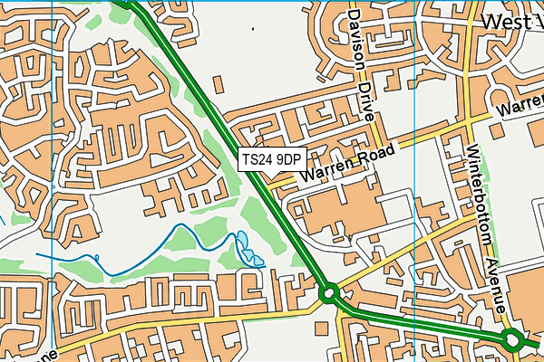 TS24 9DP map - OS VectorMap District (Ordnance Survey)