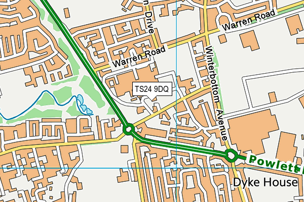 TS24 9DQ map - OS VectorMap District (Ordnance Survey)