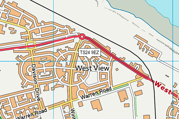 TS24 9EZ map - OS VectorMap District (Ordnance Survey)