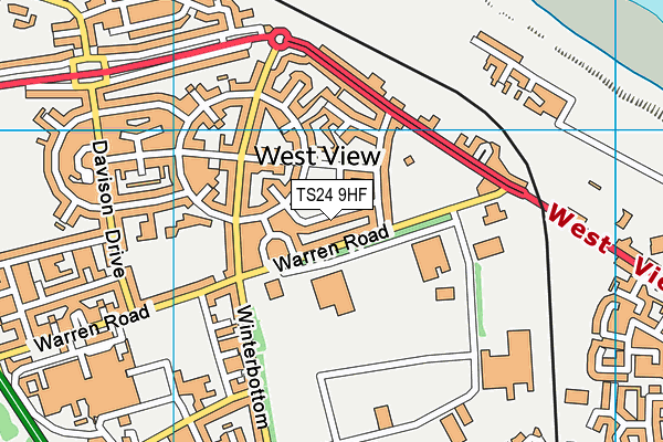 TS24 9HF map - OS VectorMap District (Ordnance Survey)