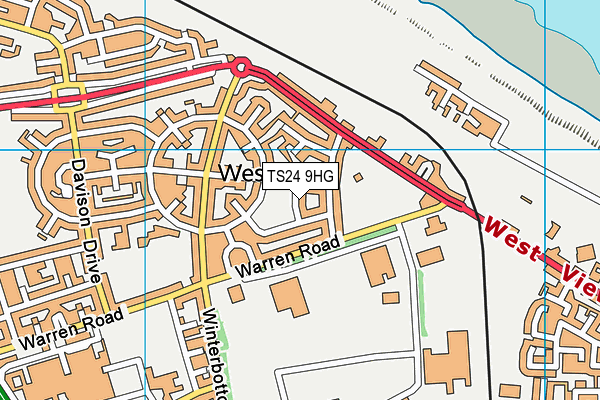 TS24 9HG map - OS VectorMap District (Ordnance Survey)