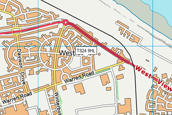TS24 9HL map - OS VectorMap District (Ordnance Survey)