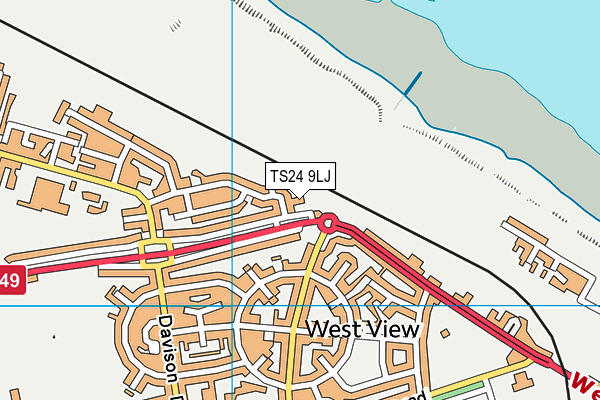 TS24 9LJ map - OS VectorMap District (Ordnance Survey)