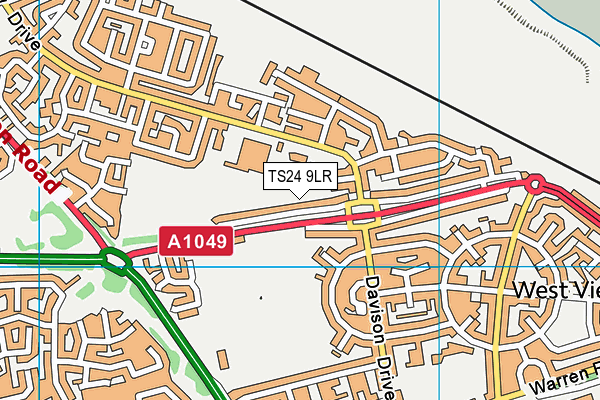 TS24 9LR map - OS VectorMap District (Ordnance Survey)