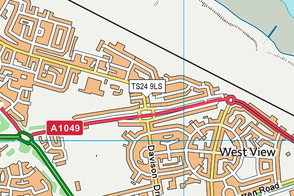 TS24 9LS map - OS VectorMap District (Ordnance Survey)