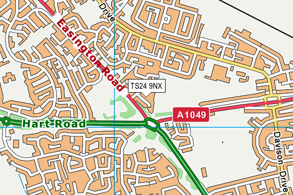 TS24 9NX map - OS VectorMap District (Ordnance Survey)