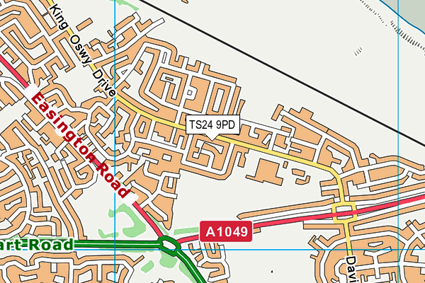 TS24 9PD map - OS VectorMap District (Ordnance Survey)