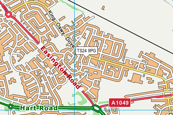 TS24 9PG map - OS VectorMap District (Ordnance Survey)