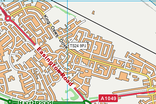 TS24 9PJ map - OS VectorMap District (Ordnance Survey)