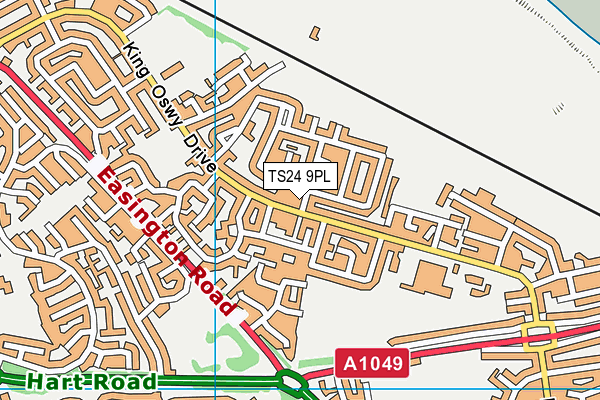 TS24 9PL map - OS VectorMap District (Ordnance Survey)