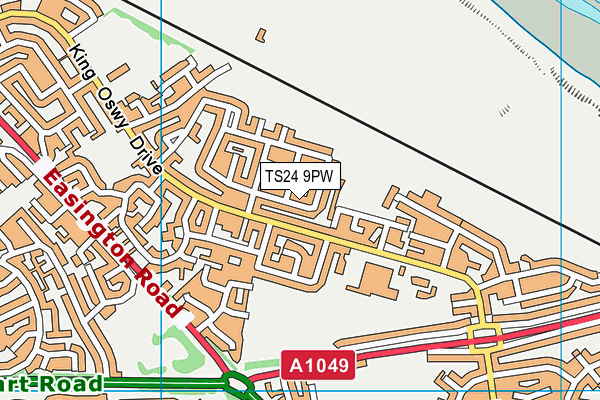 TS24 9PW map - OS VectorMap District (Ordnance Survey)