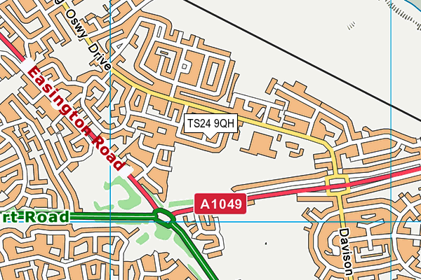 TS24 9QH map - OS VectorMap District (Ordnance Survey)