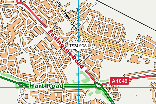 TS24 9QS map - OS VectorMap District (Ordnance Survey)