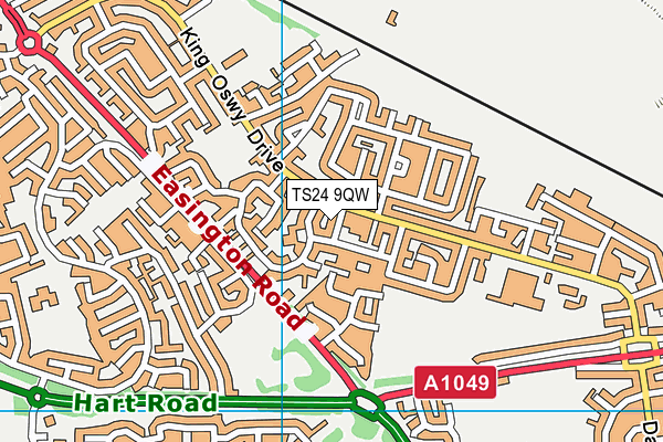 TS24 9QW map - OS VectorMap District (Ordnance Survey)