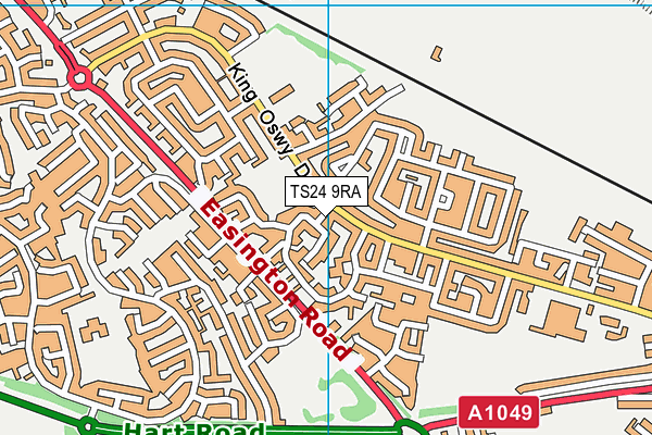 TS24 9RA map - OS VectorMap District (Ordnance Survey)
