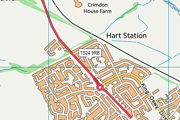 TS24 9RB map - OS VectorMap District (Ordnance Survey)