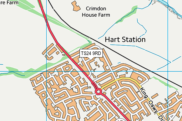 TS24 9RD map - OS VectorMap District (Ordnance Survey)