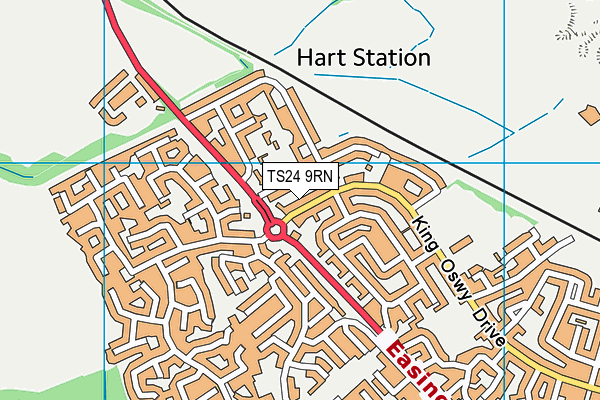 TS24 9RN map - OS VectorMap District (Ordnance Survey)