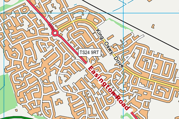 TS24 9RT map - OS VectorMap District (Ordnance Survey)