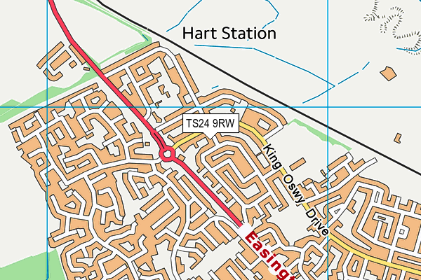 TS24 9RW map - OS VectorMap District (Ordnance Survey)