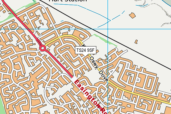 TS24 9SF map - OS VectorMap District (Ordnance Survey)