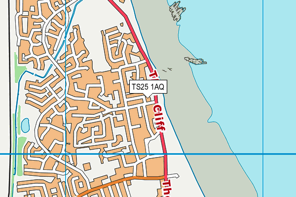 TS25 1AQ map - OS VectorMap District (Ordnance Survey)