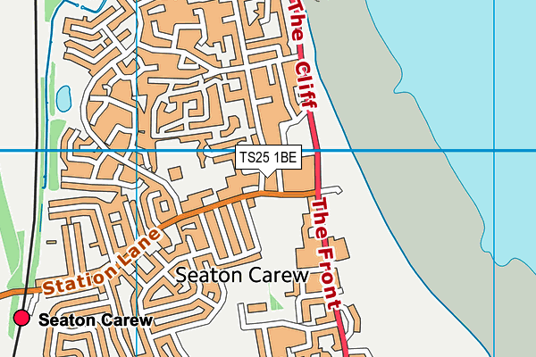 TS25 1BE map - OS VectorMap District (Ordnance Survey)