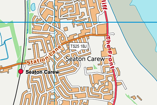 TS25 1BJ map - OS VectorMap District (Ordnance Survey)