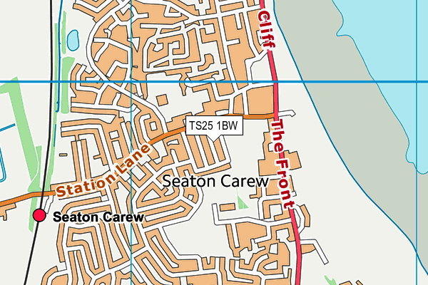 TS25 1BW map - OS VectorMap District (Ordnance Survey)