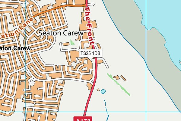 TS25 1DB map - OS VectorMap District (Ordnance Survey)