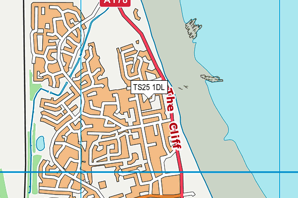 TS25 1DL map - OS VectorMap District (Ordnance Survey)