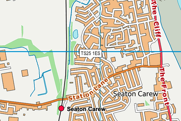 TS25 1ES map - OS VectorMap District (Ordnance Survey)