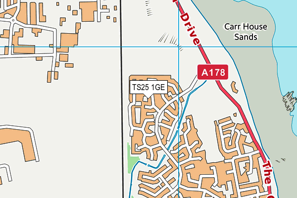 TS25 1GE map - OS VectorMap District (Ordnance Survey)