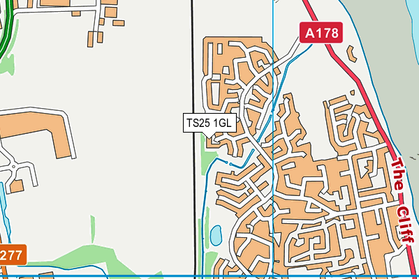 TS25 1GL map - OS VectorMap District (Ordnance Survey)