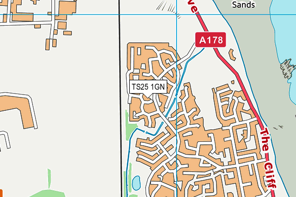 TS25 1GN map - OS VectorMap District (Ordnance Survey)