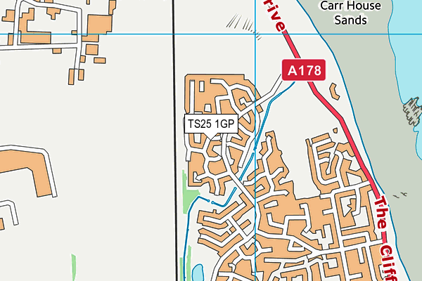 TS25 1GP map - OS VectorMap District (Ordnance Survey)