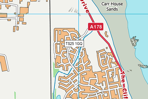 TS25 1GQ map - OS VectorMap District (Ordnance Survey)
