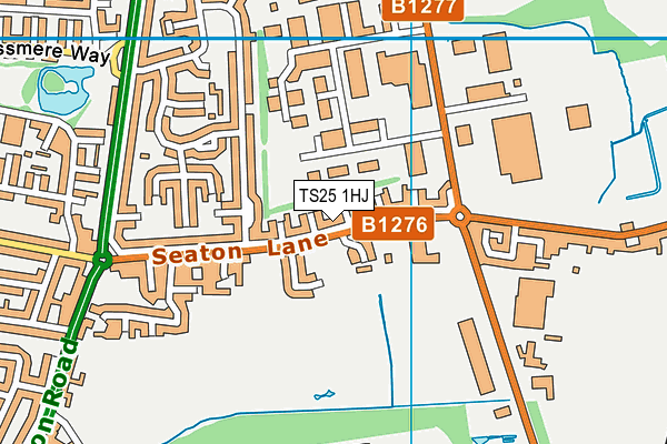 TS25 1HJ map - OS VectorMap District (Ordnance Survey)
