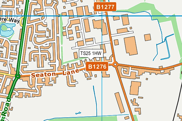 TS25 1HW map - OS VectorMap District (Ordnance Survey)