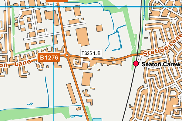TS25 1JB map - OS VectorMap District (Ordnance Survey)