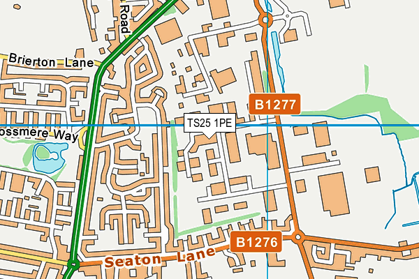 Ellwood's Fitness World (Closed) map (TS25 1PE) - OS VectorMap District (Ordnance Survey)