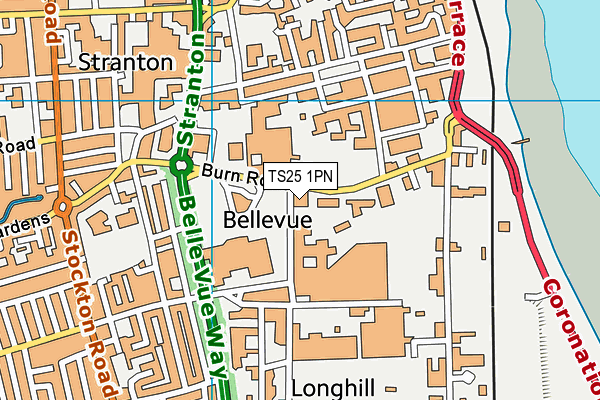 TS25 1PN map - OS VectorMap District (Ordnance Survey)