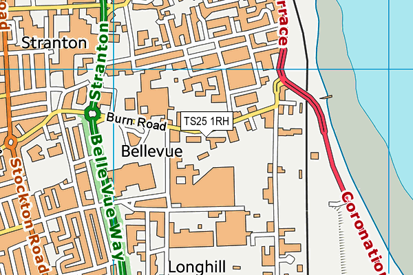 TS25 1RH map - OS VectorMap District (Ordnance Survey)