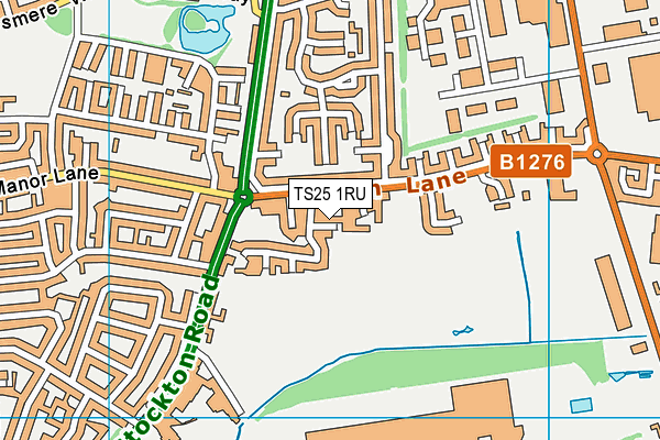 TS25 1RU map - OS VectorMap District (Ordnance Survey)