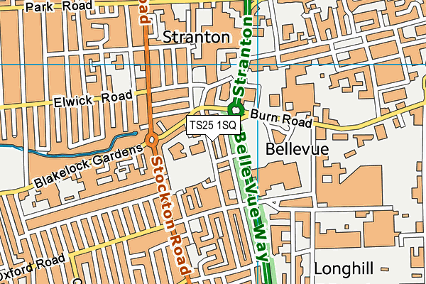 Stranton Primary School map (TS25 1SQ) - OS VectorMap District (Ordnance Survey)